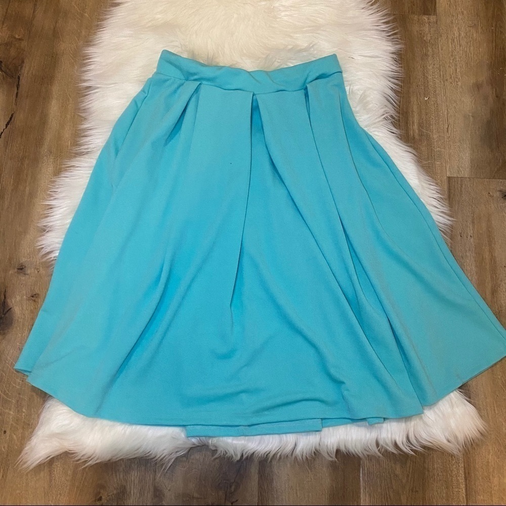 Flamingo Urban Teal Pleated Skirt Size Medium